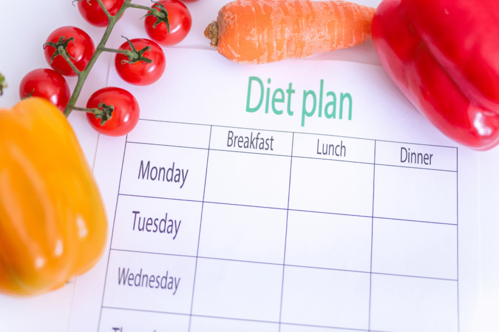 Diet plan and vegetables